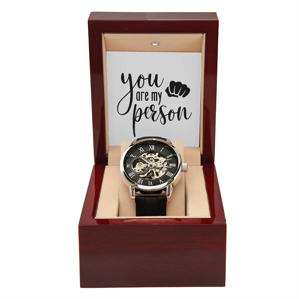 Uniquely Personalized Men's Openwork Watch: A Timeless Anniversary and Father's Day Memento
