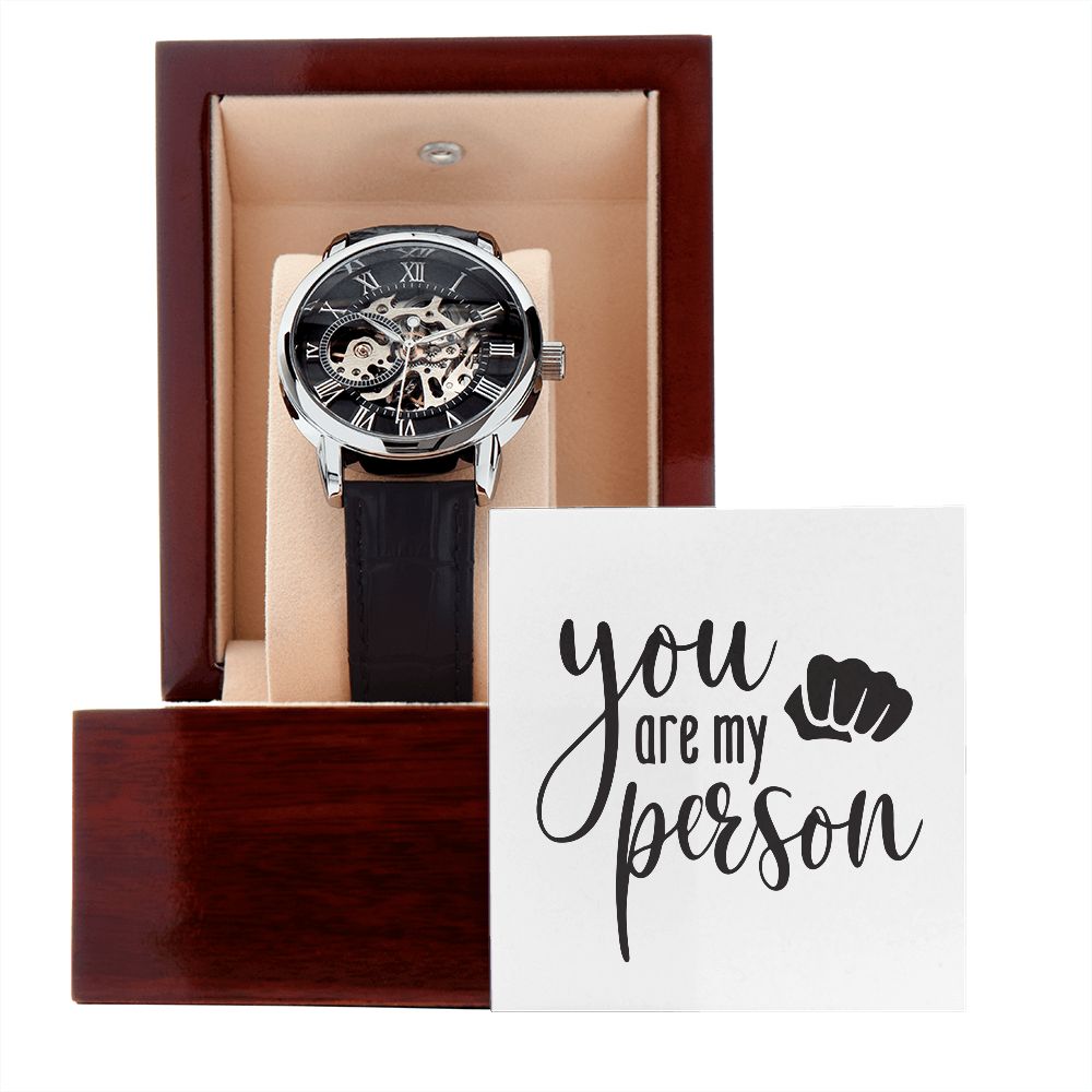 Uniquely Personalized Men's Openwork Watch: A Timeless Anniversary and Father's Day Memento