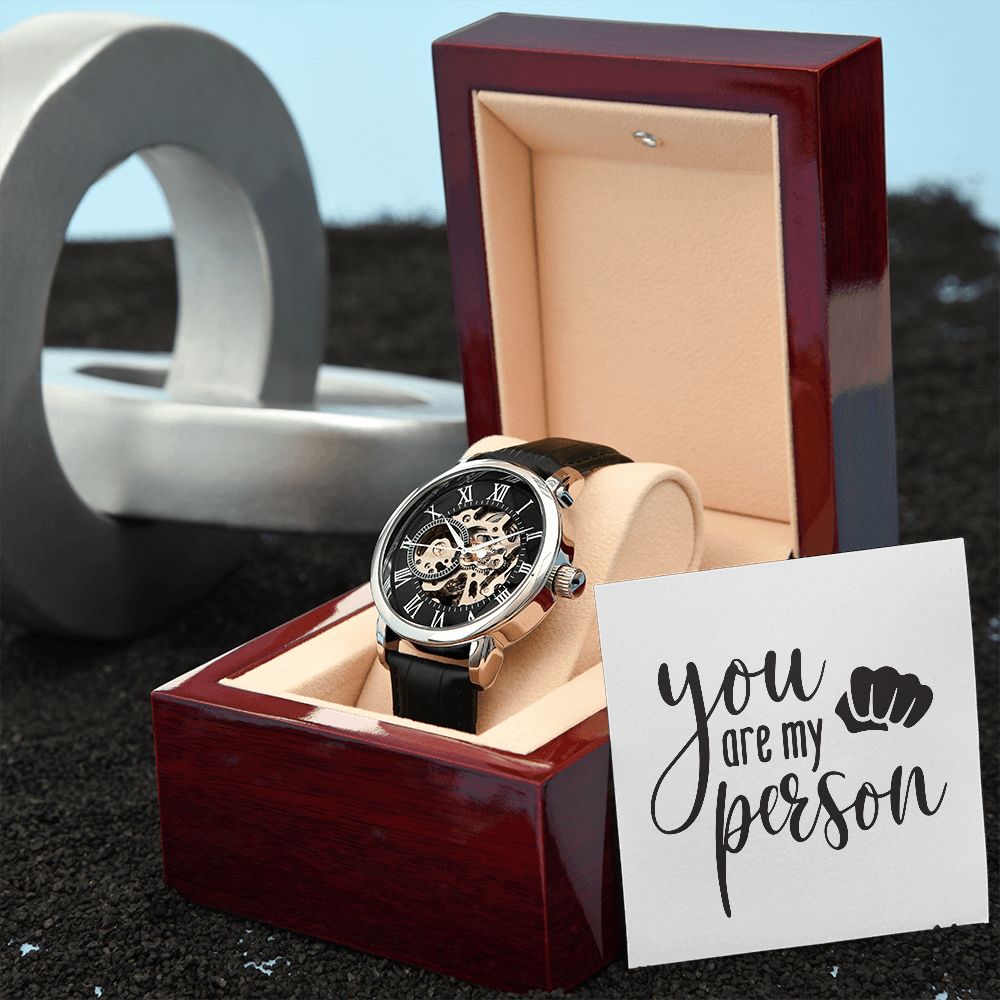 Uniquely Personalized Men's Openwork Watch: A Timeless Anniversary and Father's Day Memento