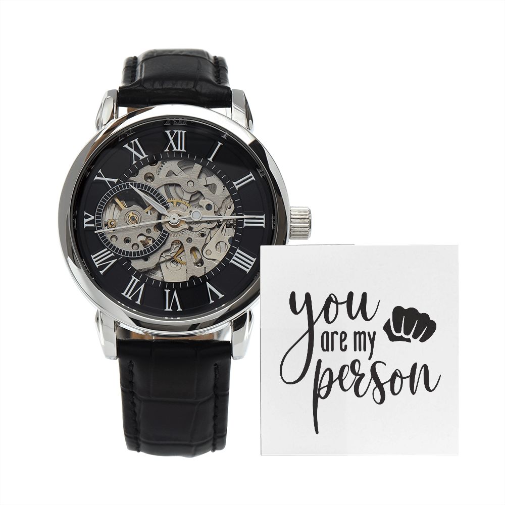 Uniquely Personalized Men's Openwork Watch: A Timeless Anniversary and Father's Day Memento