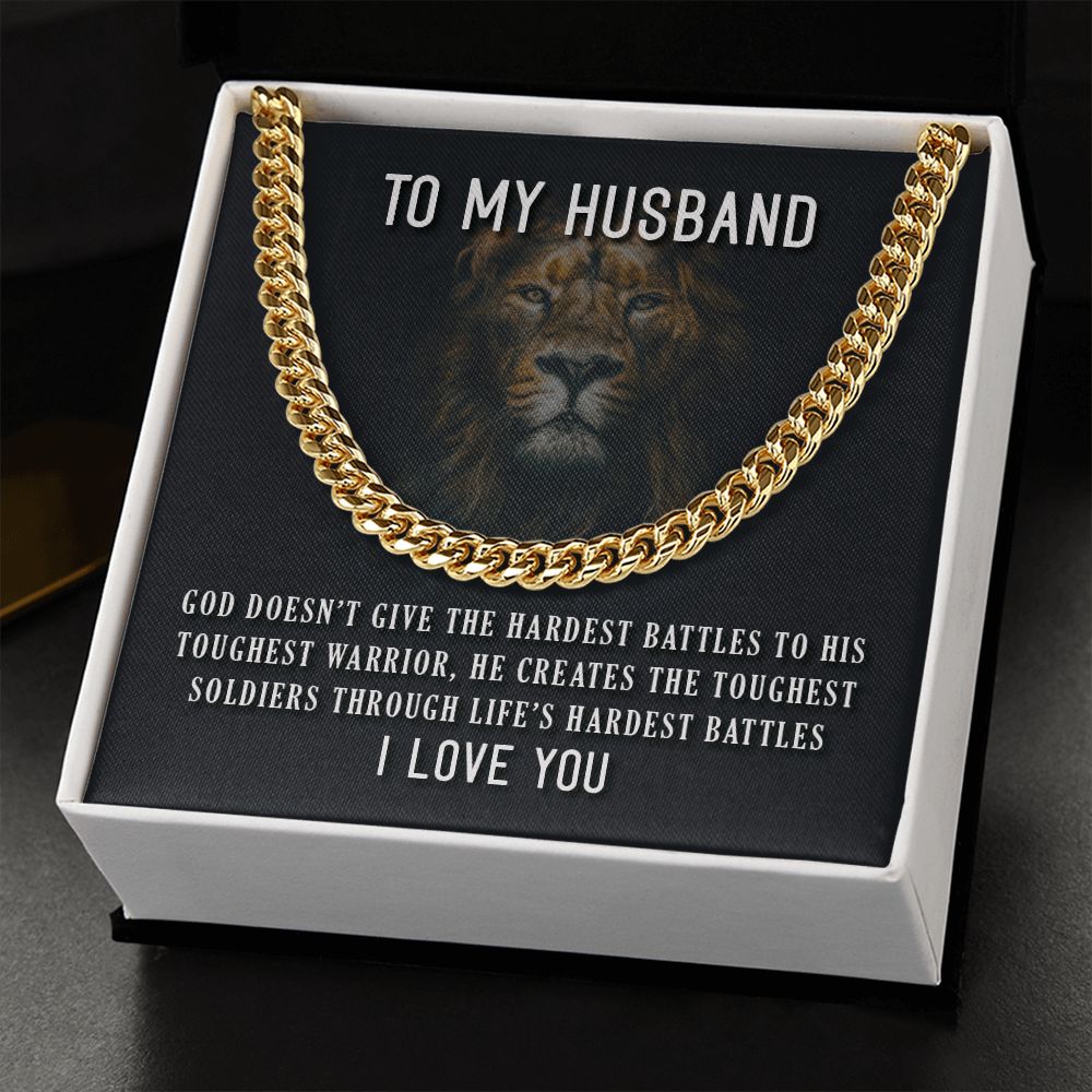 Express Your Love with To My Husband Cuban Chain Necklace: A Romantic Gift for Husband's Birthday, Anniversary or Any Occasion