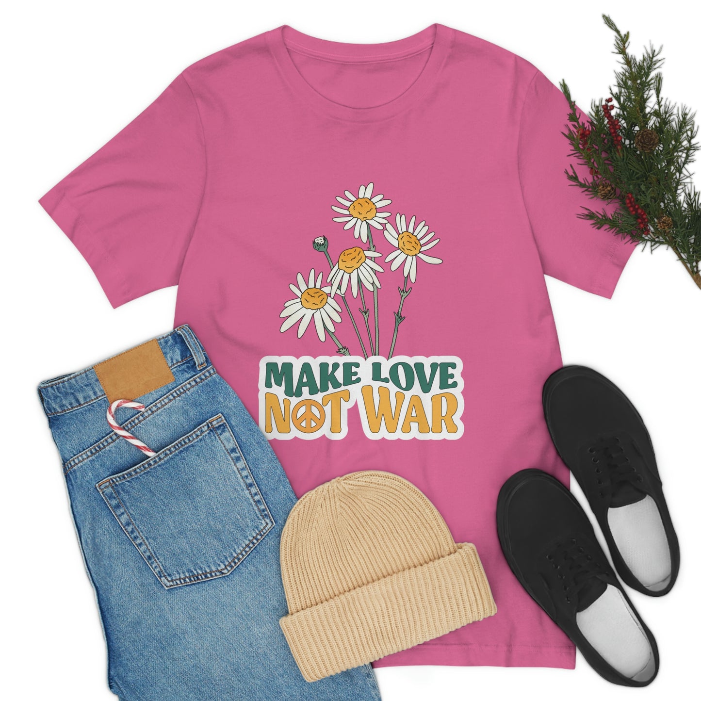 A Comfortable Tee Make Love Not War Unisex Jersey Short Sleeve Tee
