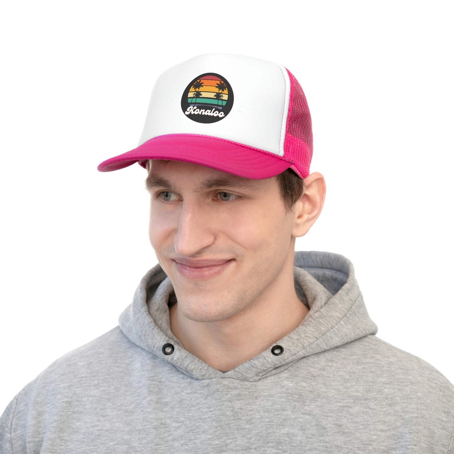Hat Get Your Retro Vibes On with Our Trucker Caps - Featuring Palm Tree Shadows