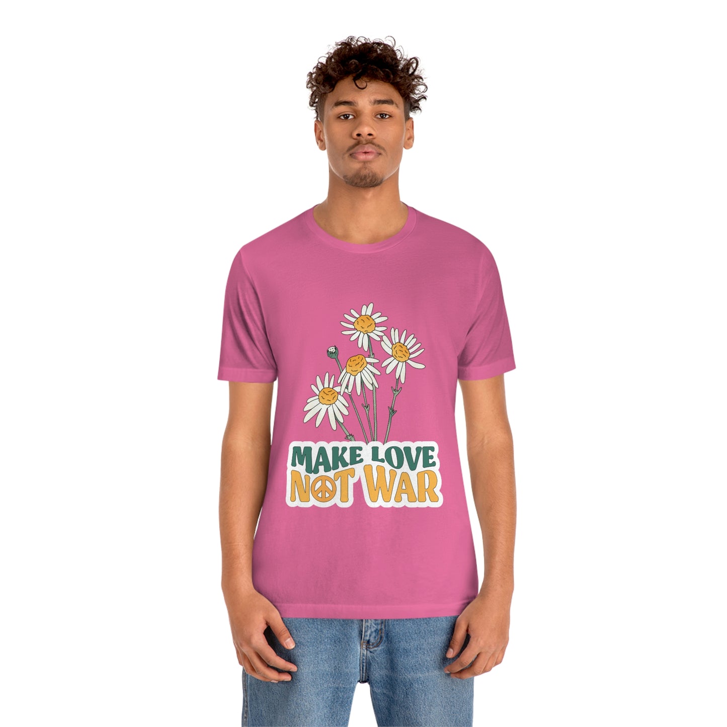 A Comfortable Tee Make Love Not War Unisex Jersey Short Sleeve Tee