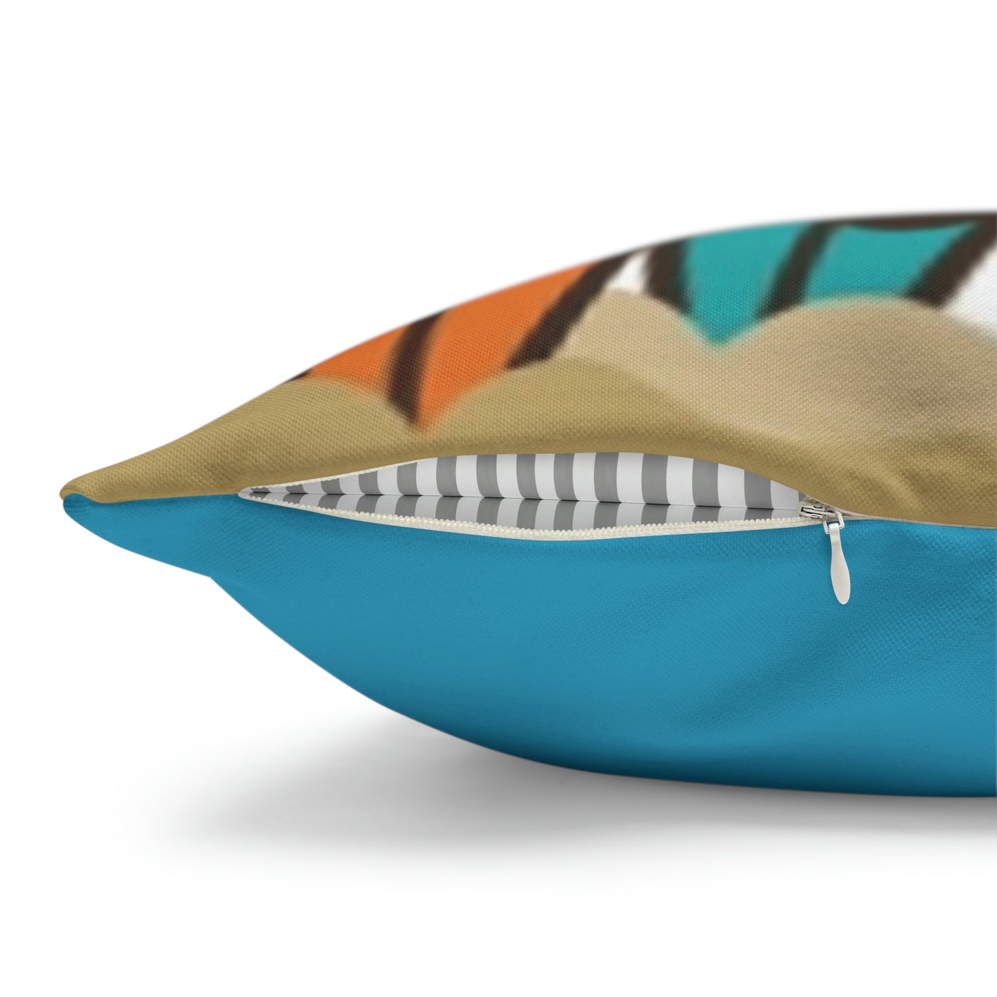 Turquoise Riding the wave Polyester Square Pillow | Spun Polyester Square Pillow Case | Surfboard | flower Décor pillow