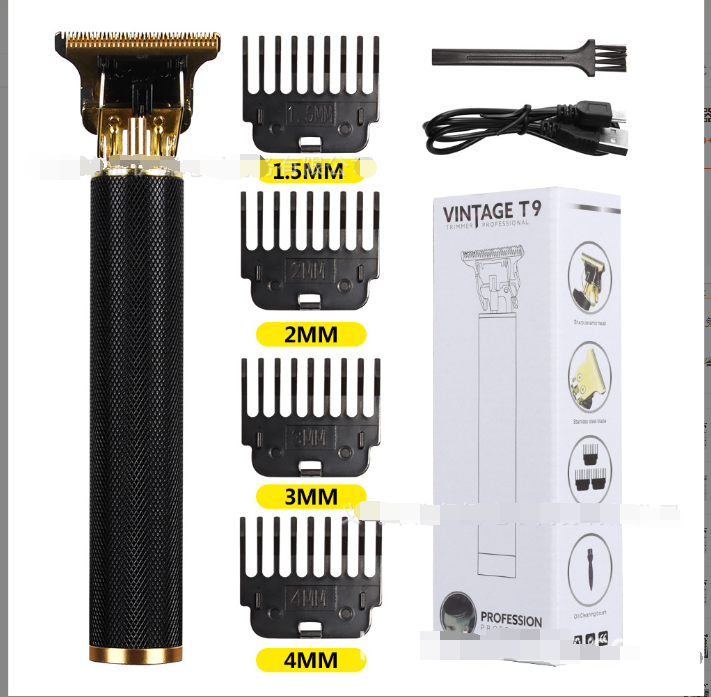 USB Vintage T9 0mm Electric Hair Trimmer For Man Cordless Clippers Professional Beard Hair Cutting Machine Barber rechargeable