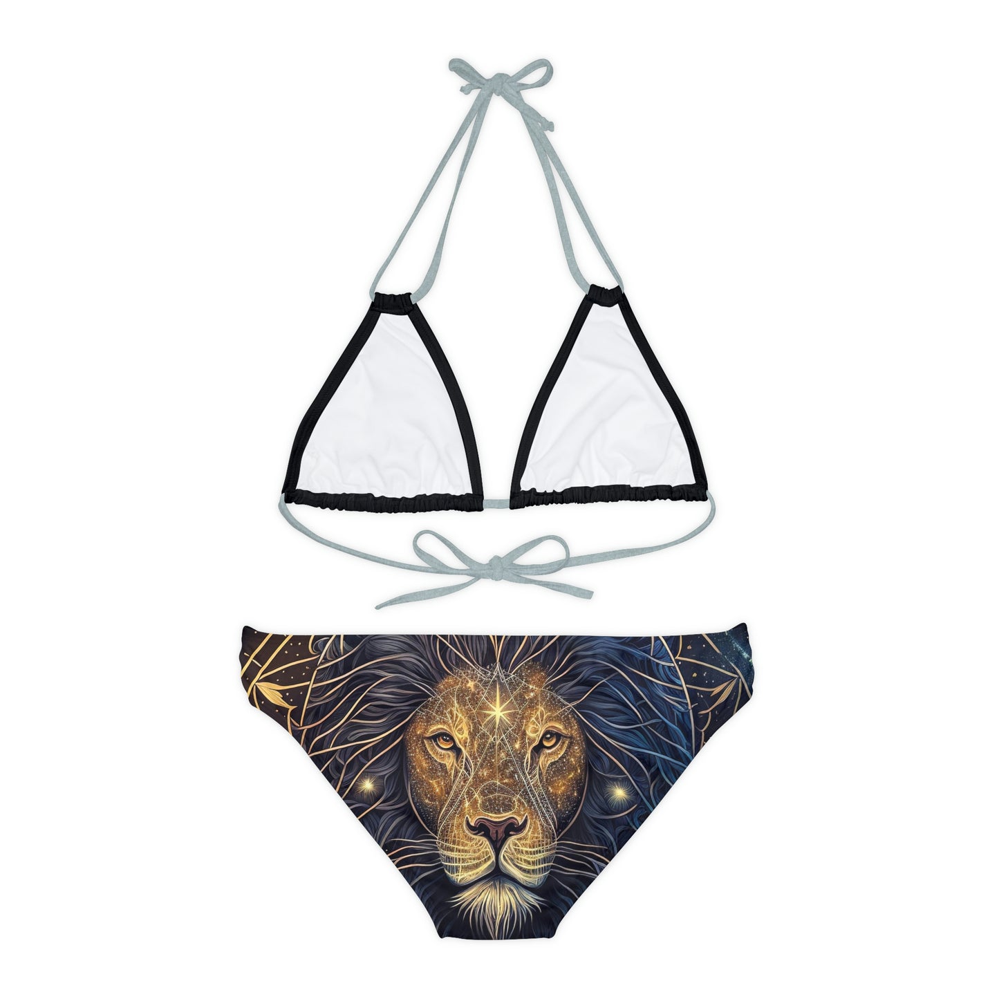 Hawaiian Lion Beach pattern Swimwear Beautiful for summer on the beach or pool side Strappy Bikini Set, Made in U.S.A