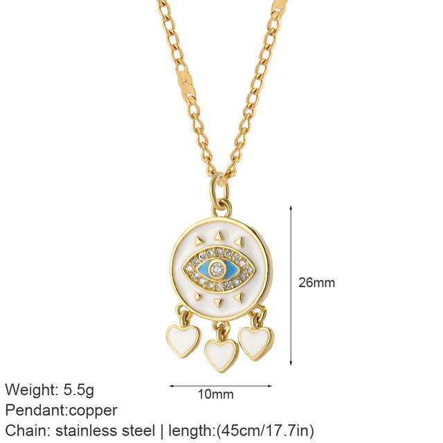 Mental Devil Blue Eyes Sun Necklace Women