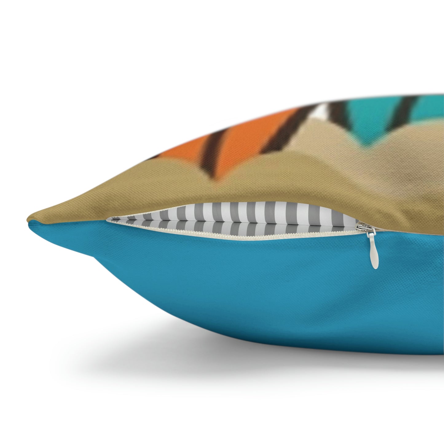 Turquoise Riding the wave Polyester Square Pillow | Spun Polyester Square Pillow Case | Surfboard | flower Décor pillow