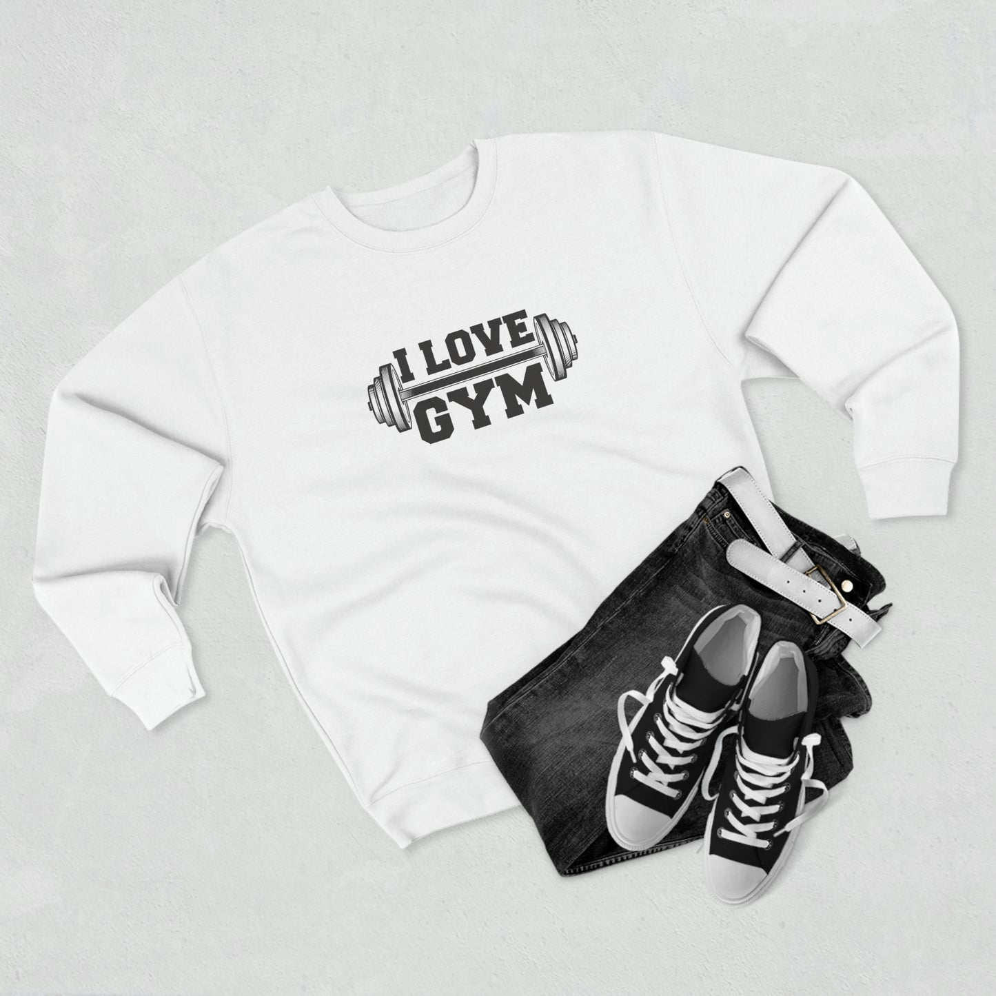 A Sweatshirt for Gym Lovers I love Gym for Men and Women Premium Crewneck Sweatshirt