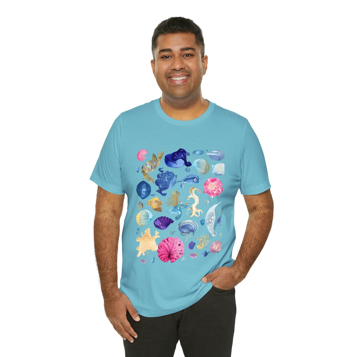 Watercolor Sea Creatures Tshirt Marine Life Ocean Conservation Environment Shirt Tropical Fish Coral Reef Octopus Jellyfish Turtle Shirt
