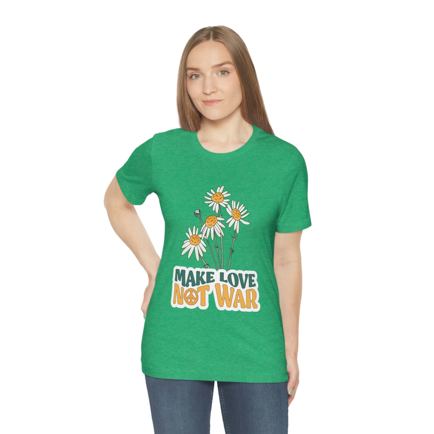 A Comfortable Tee Make Love Not War Unisex Jersey Short Sleeve Tee