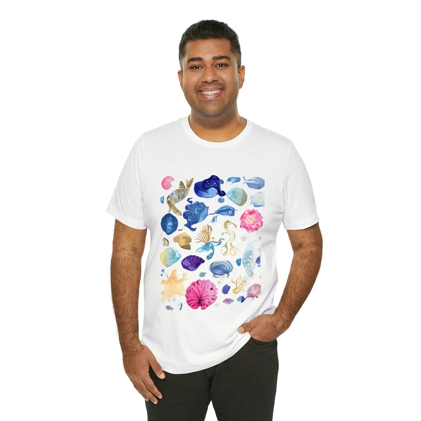 Watercolor Sea Creatures Tshirt Marine Life Ocean Conservation Environment Shirt Tropical Fish Coral Reef Octopus Jellyfish Turtle Shirt