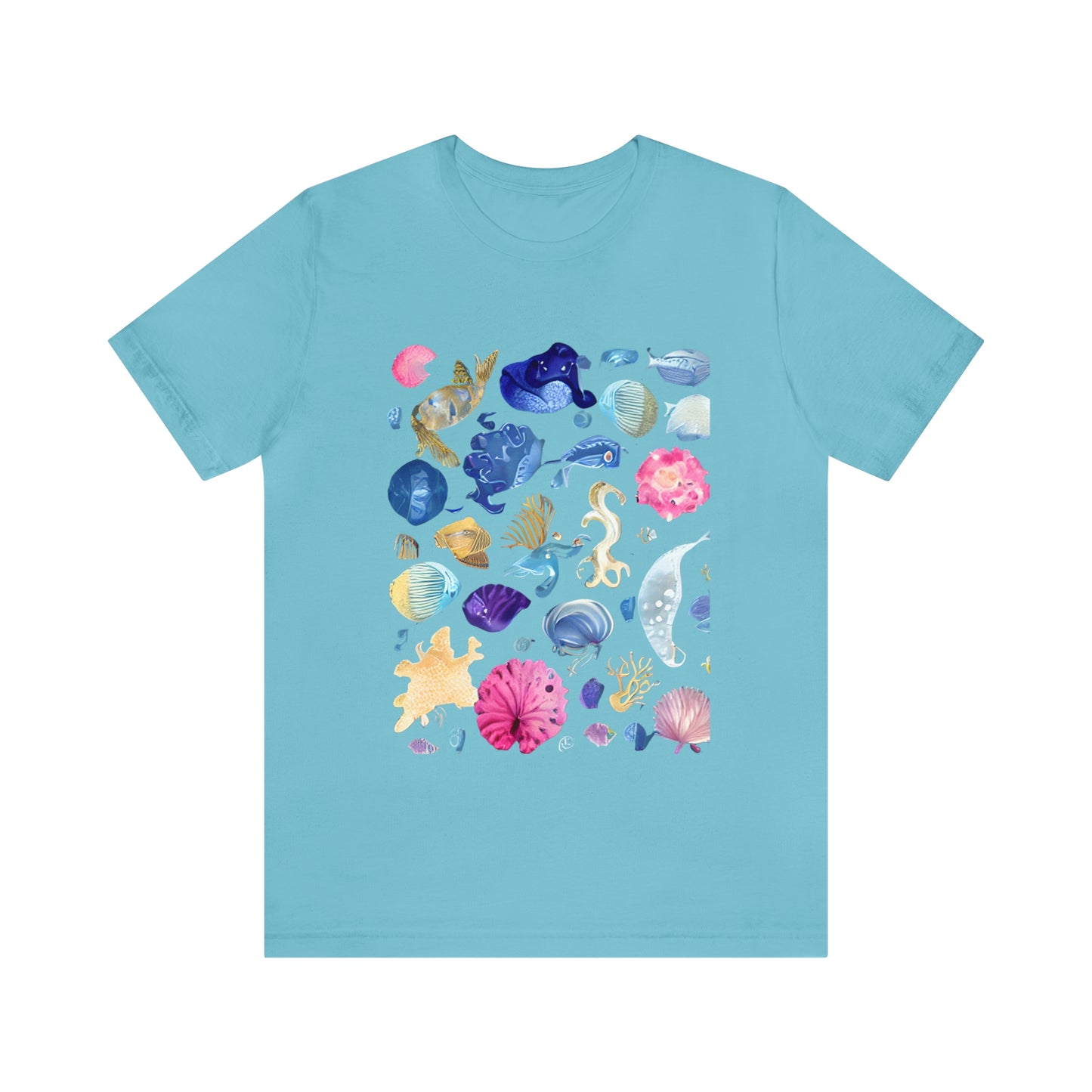 Watercolor Sea Creatures Tshirt Marine Life Ocean Conservation Environment Shirt Tropical Fish Coral Reef Octopus Jellyfish Turtle Shirt
