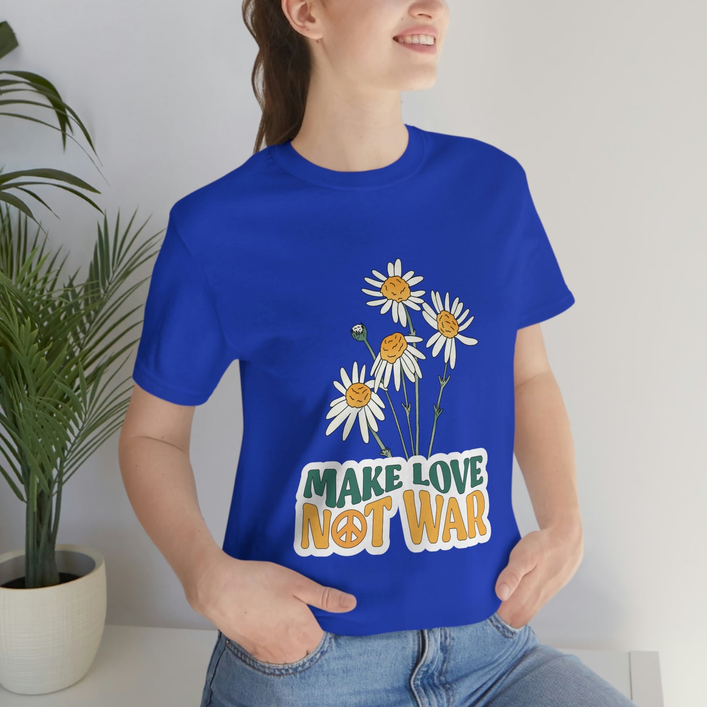 A Comfortable Tee Make Love Not War Unisex Jersey Short Sleeve Tee