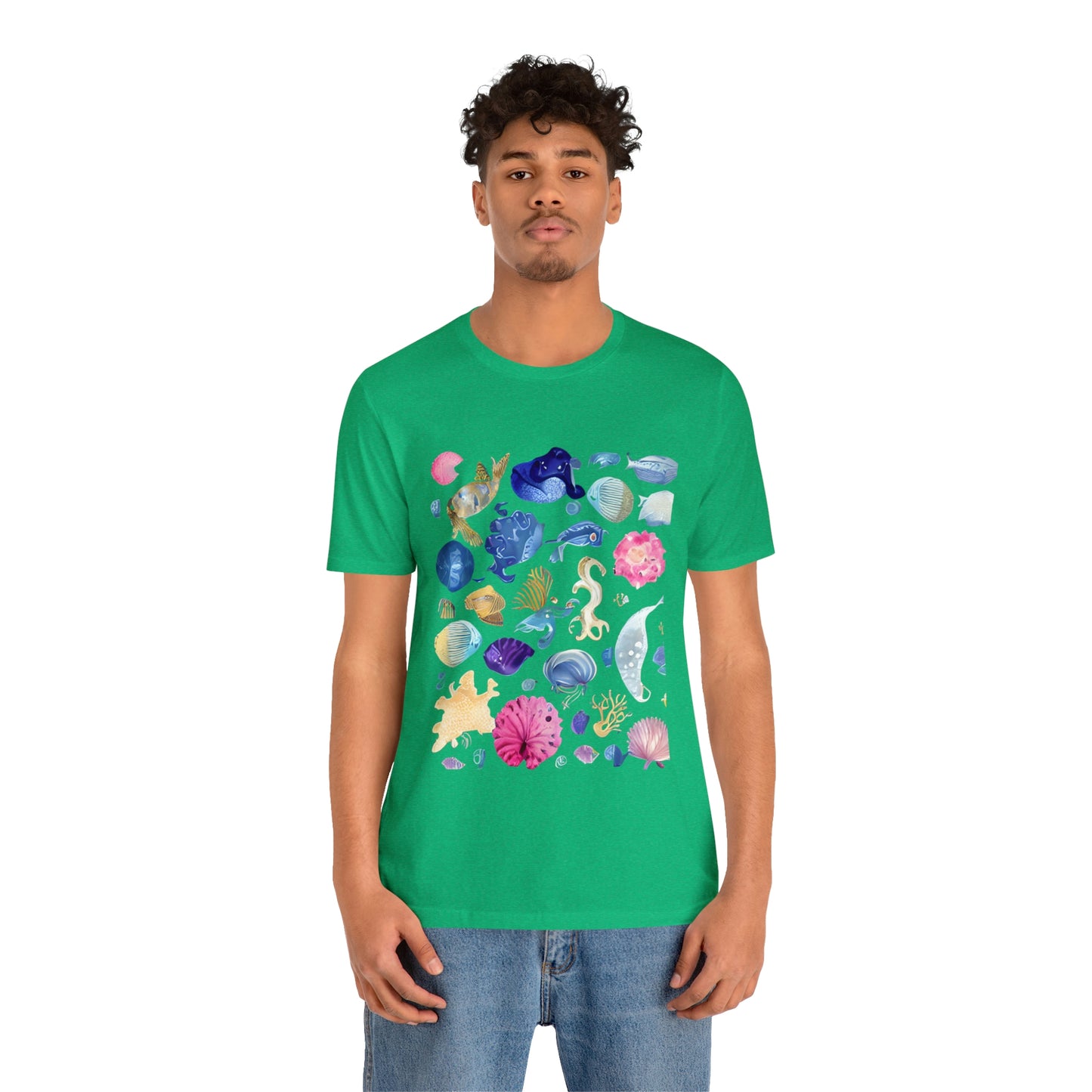 Watercolor Sea Creatures Tshirt Marine Life Ocean Conservation Environment Shirt Tropical Fish Coral Reef Octopus Jellyfish Turtle Shirt