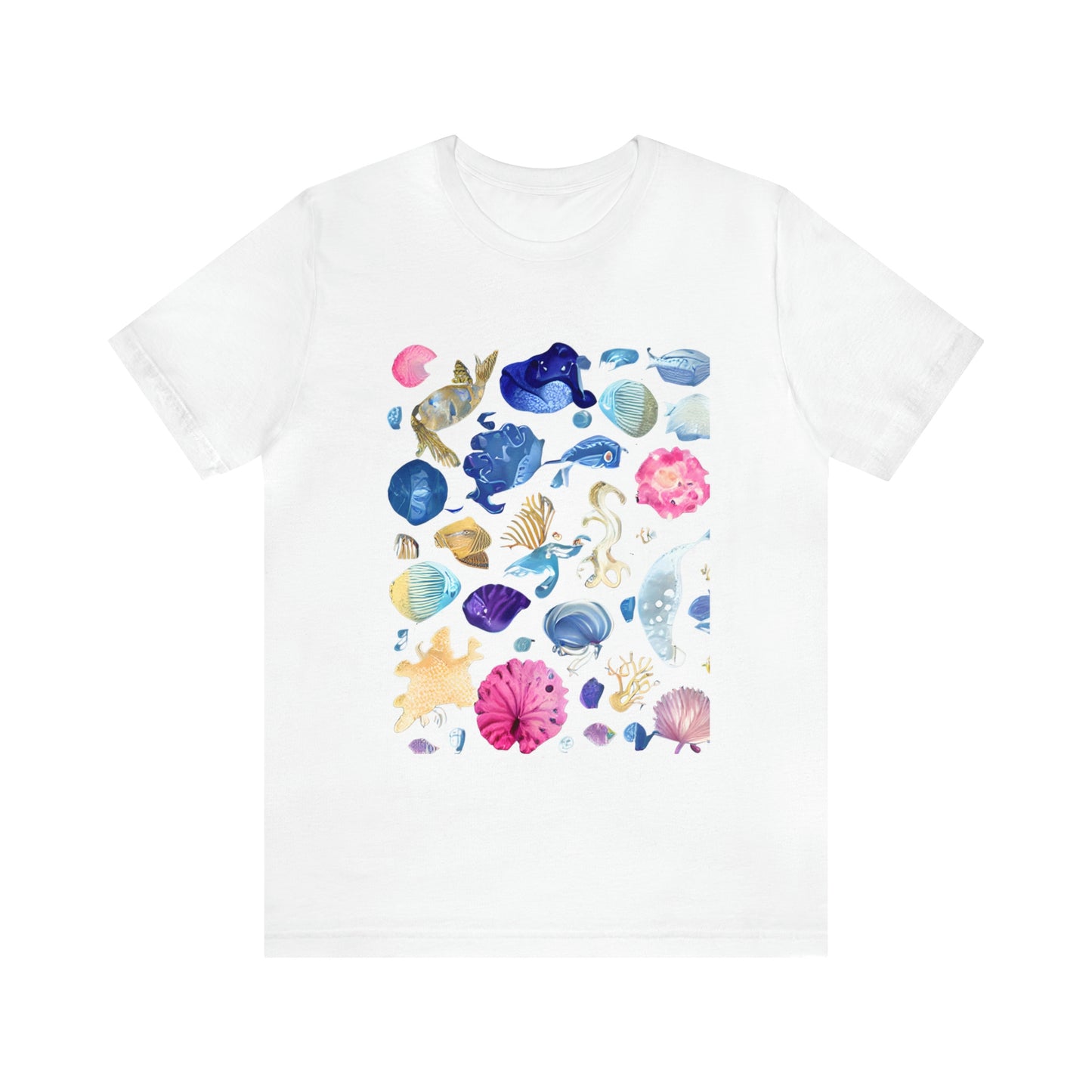 Watercolor Sea Creatures Tshirt Marine Life Ocean Conservation Environment Shirt Tropical Fish Coral Reef Octopus Jellyfish Turtle Shirt