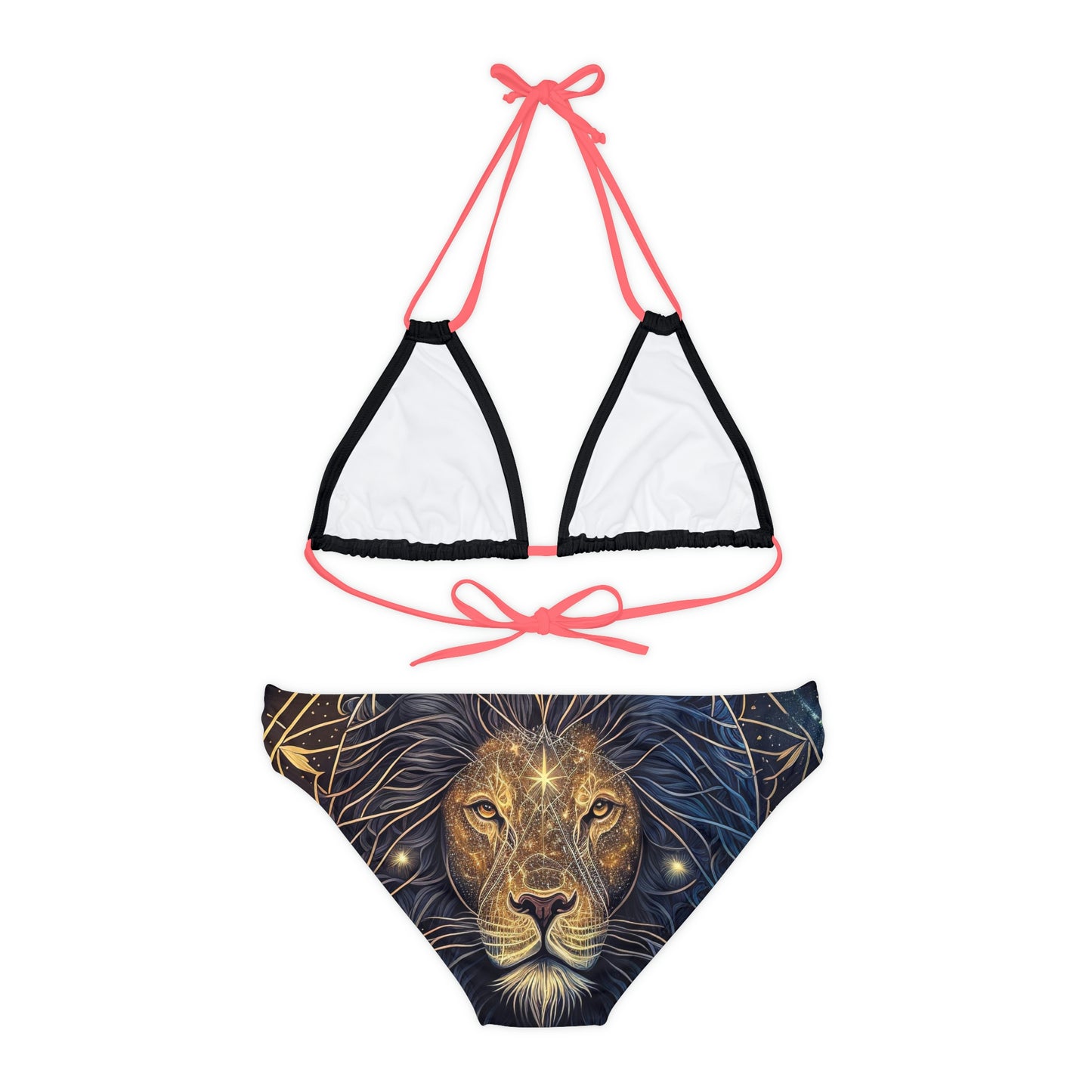 Hawaiian Lion Beach pattern Swimwear Beautiful for summer on the beach or pool side Strappy Bikini Set, Made in U.S.A