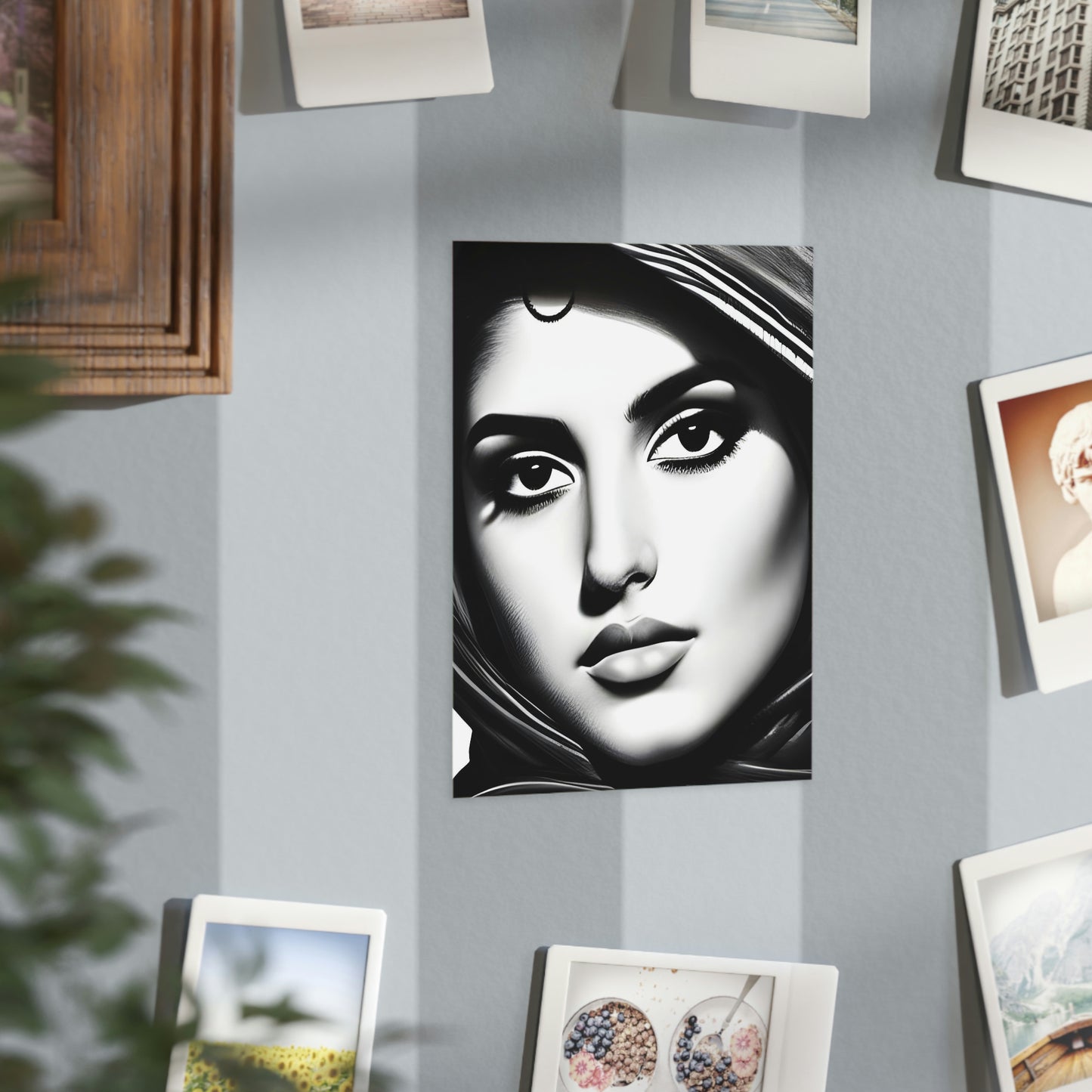 Art beautiful women black and white Unframed Prints