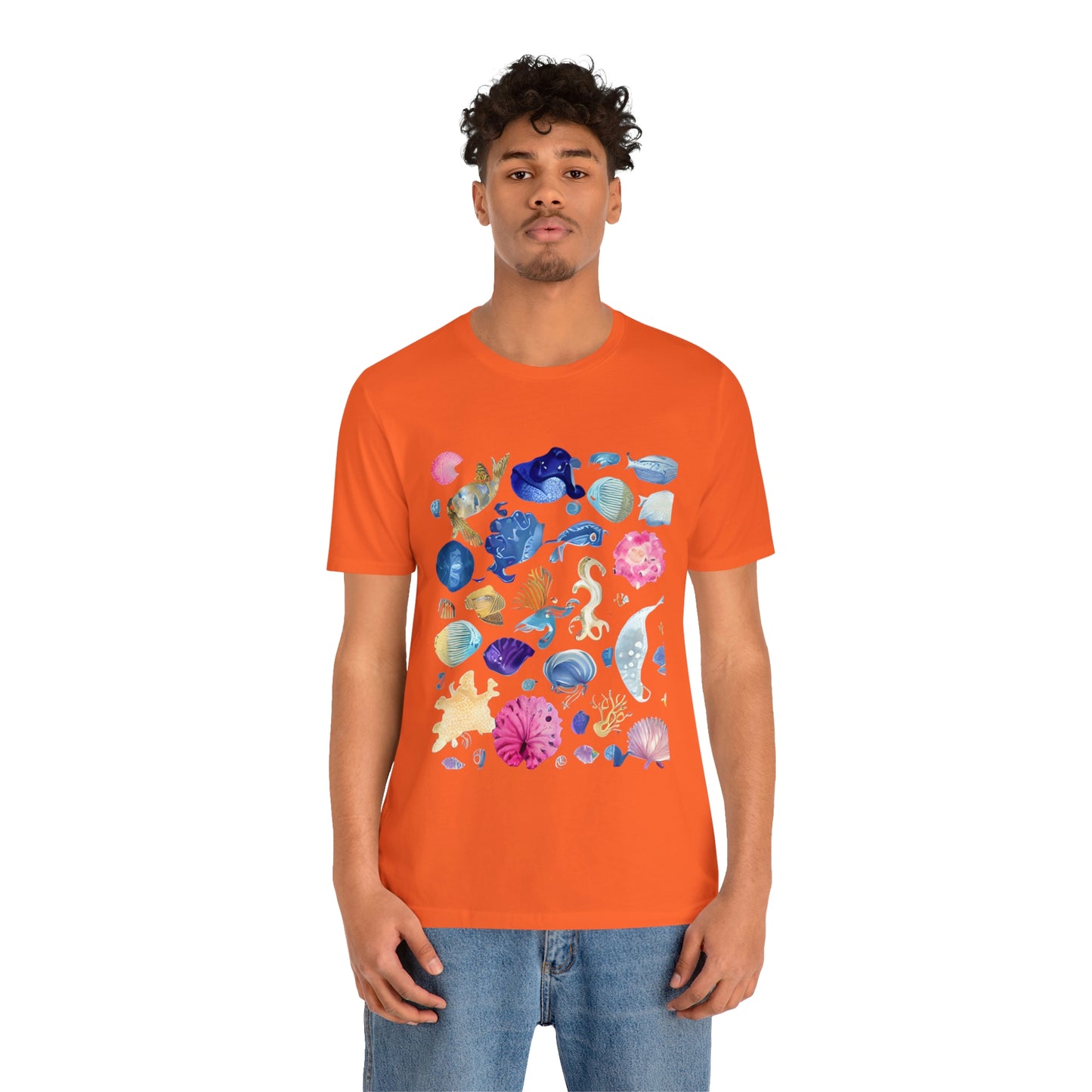 Watercolor Sea Creatures Tshirt Marine Life Ocean Conservation Environment Shirt Tropical Fish Coral Reef Octopus Jellyfish Turtle Shirt