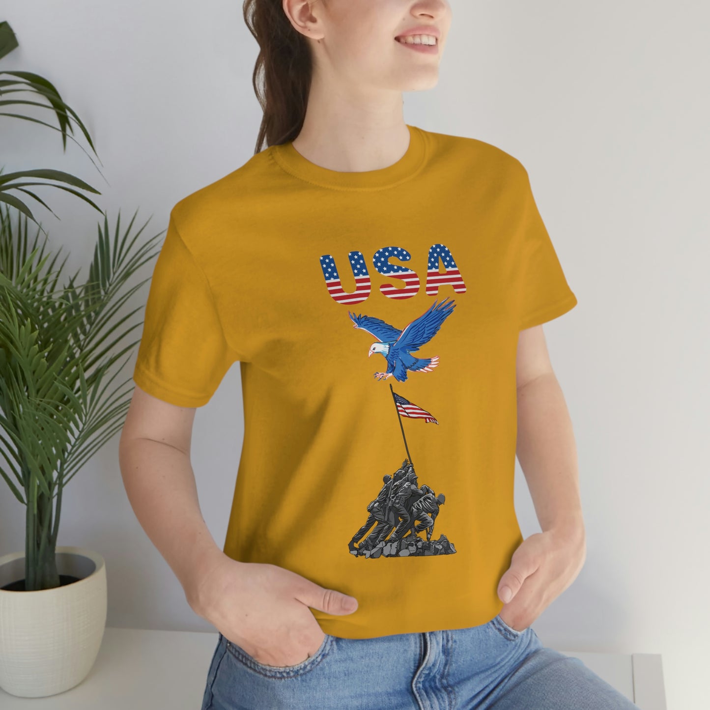Happy 4th of July T-Shirt, USA Flag, Patriot Shirts, Unisex Jersey Short Sleeve Tee