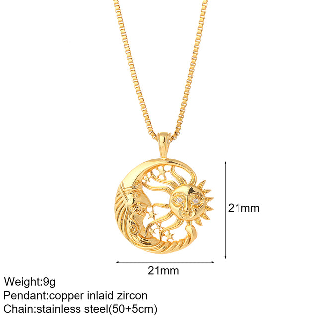 Mental Devil Blue Eyes Sun Necklace Women