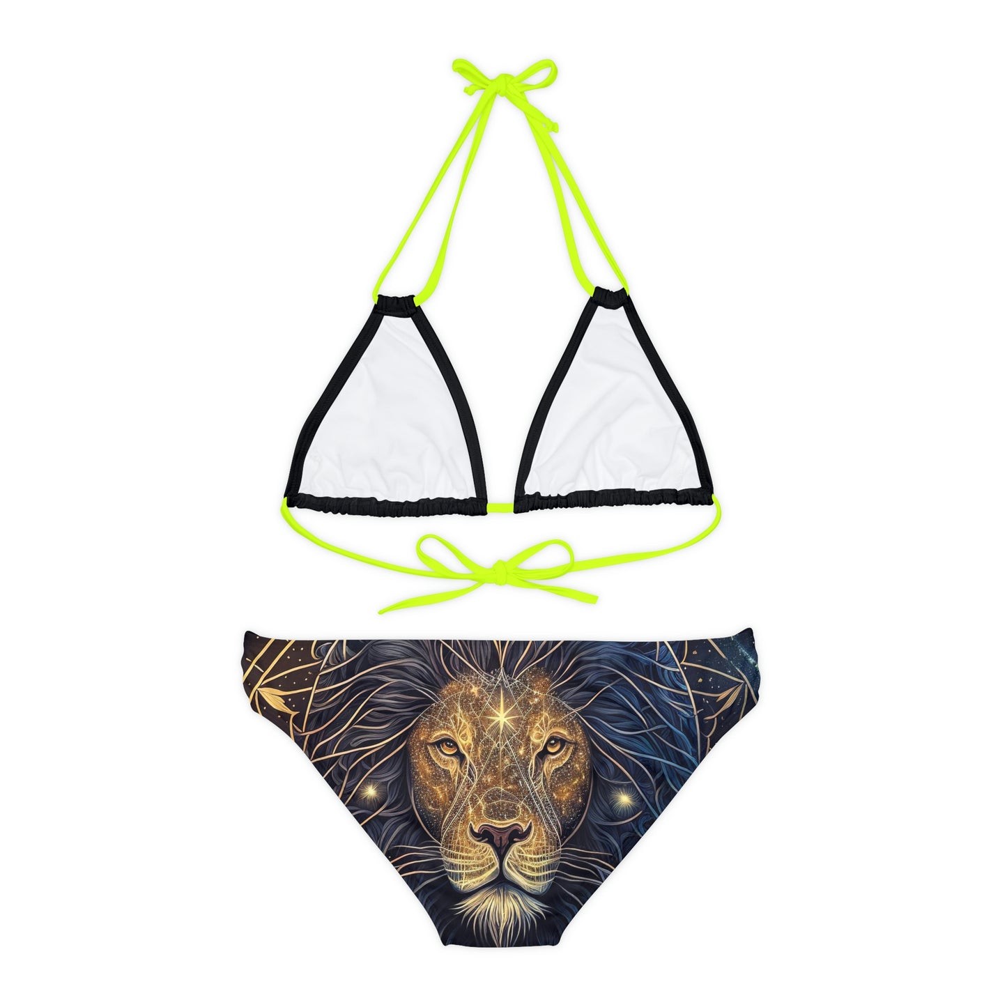 Hawaiian Lion Beach pattern Swimwear Beautiful for summer on the beach or pool side Strappy Bikini Set, Made in U.S.A