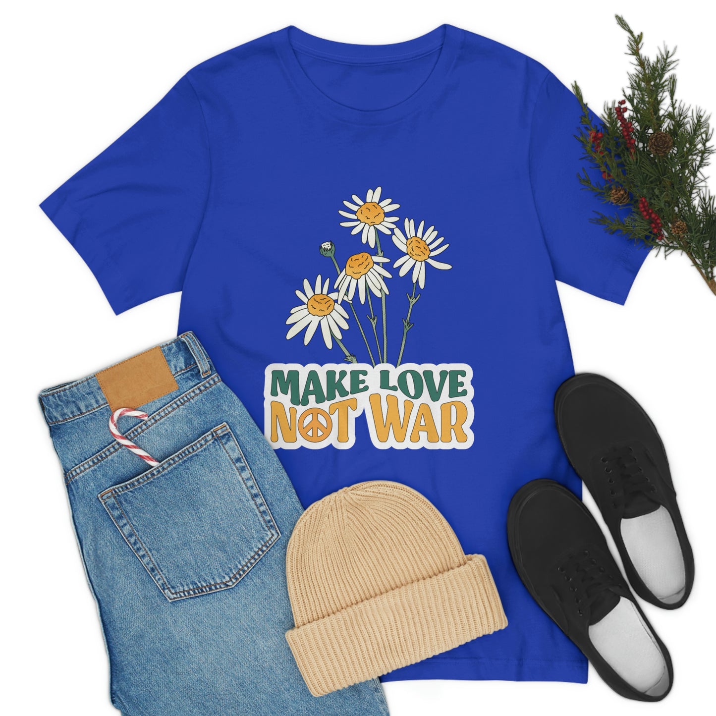 A Comfortable Tee Make Love Not War Unisex Jersey Short Sleeve Tee