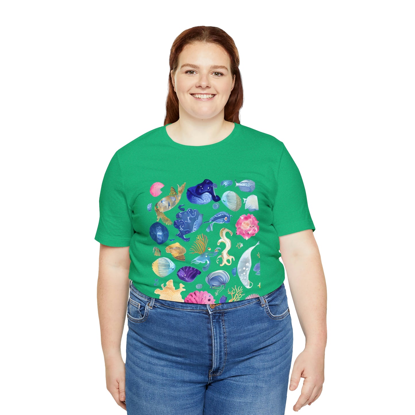Watercolor Sea Creatures Tshirt Marine Life Ocean Conservation Environment Shirt Tropical Fish Coral Reef Octopus Jellyfish Turtle Shirt