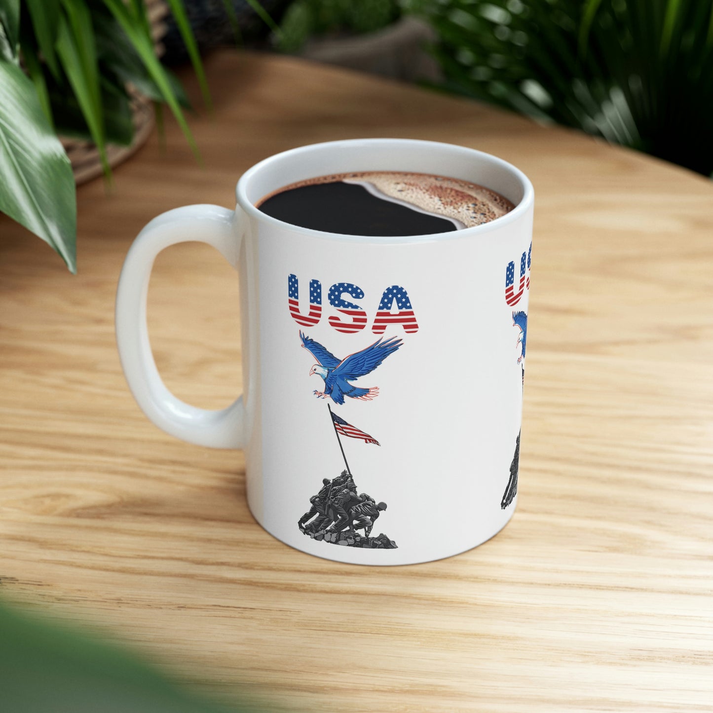 U.S.A flag Freedom coffee Tea Ceramic Mug 11oz, Great Gift, Independence day , chocolate lovers