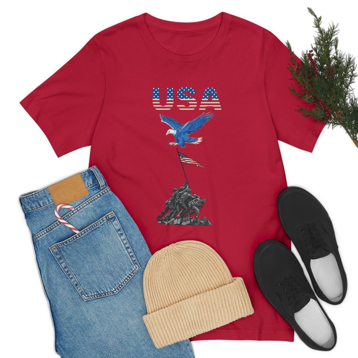 Happy 4th of July T-Shirt, USA Flag, Patriot Shirts, Unisex Jersey Short Sleeve Tee