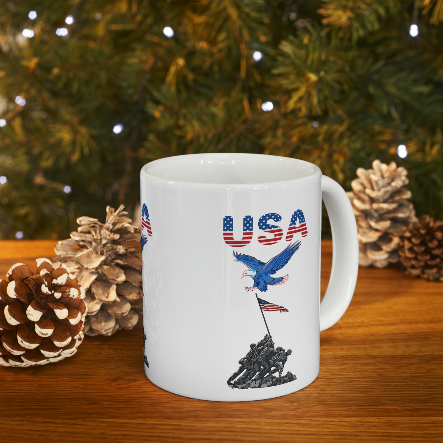 U.S.A flag Freedom coffee Tea Ceramic Mug 11oz, Great Gift, Independence day , chocolate lovers