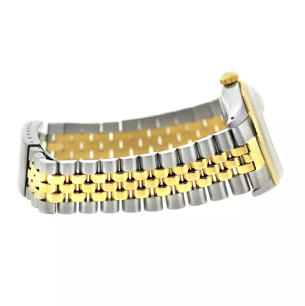 Rolex Datejust Men's Diamond Watch Stainless Steel & 18K Gold Blue Dial 36mm