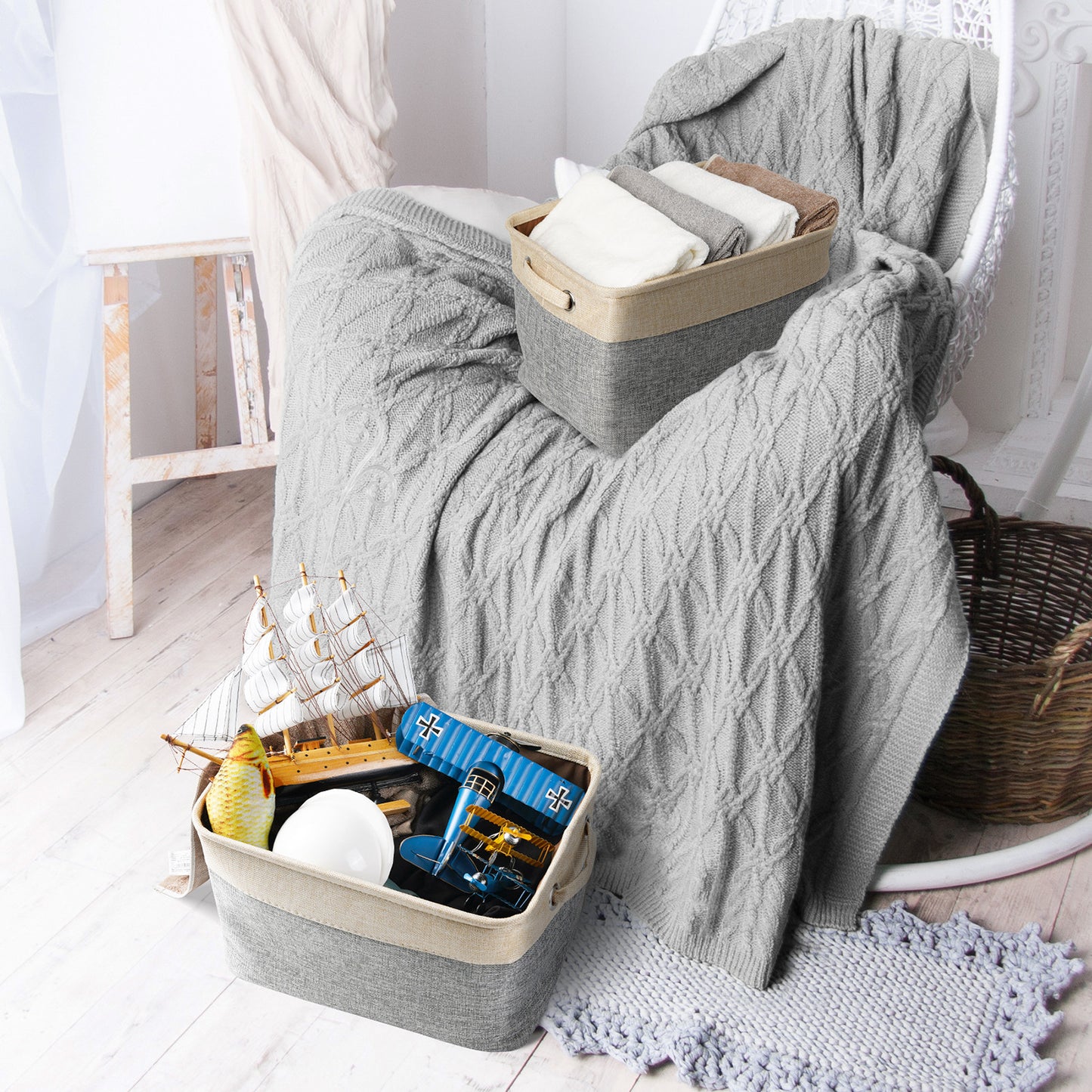 Get Organized with our Durable Dog Toy Basket - Perfect for Keeping Your Pet's Toys in One Place!