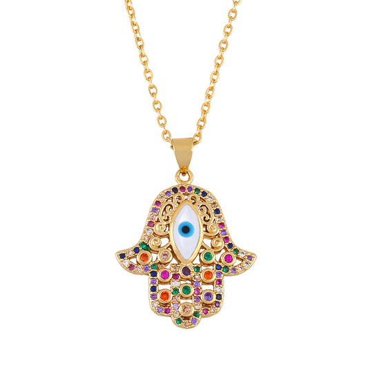Turkish Blue Eyes Necklace with Fancy Diamonds