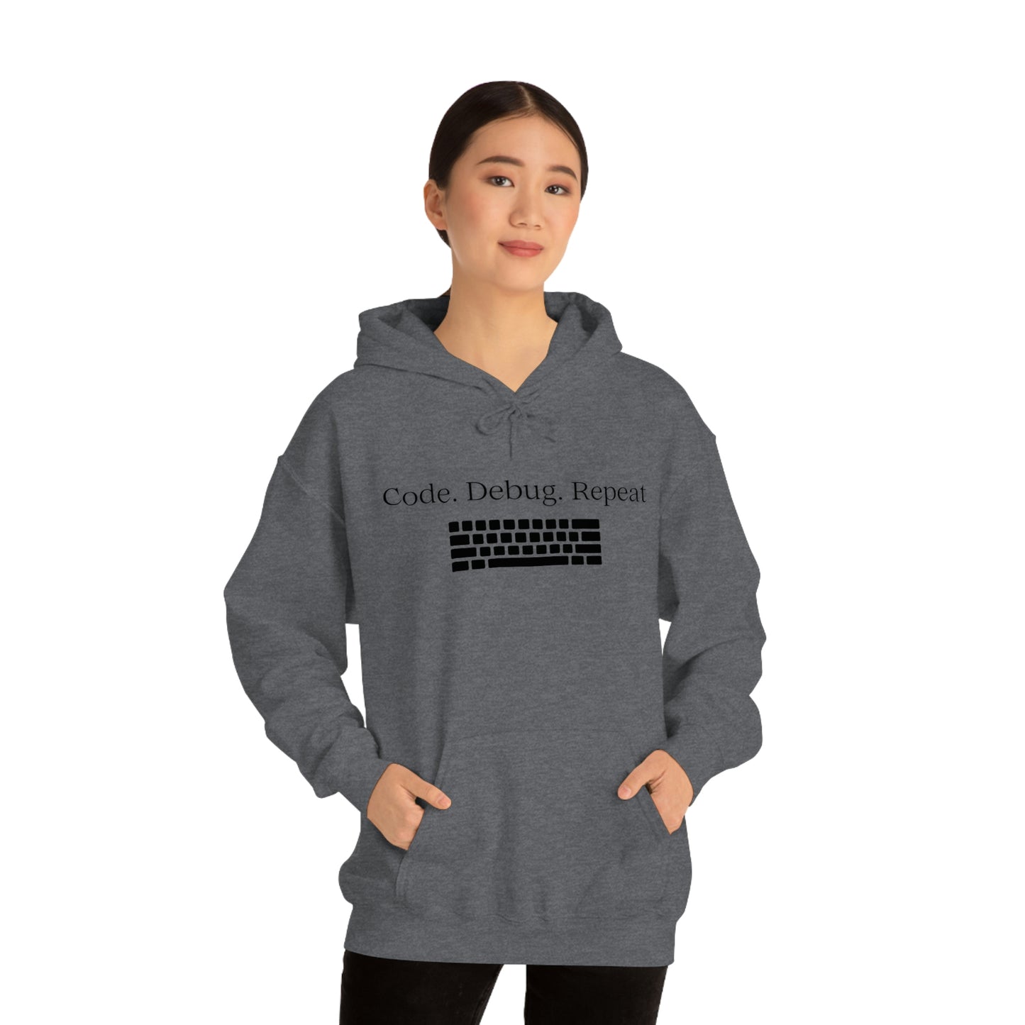 Wrap Yourself in Style and Functionality with Our Code.Debug.Repeat Unisex Heavy Blend™ Hooded Sweatshirt
