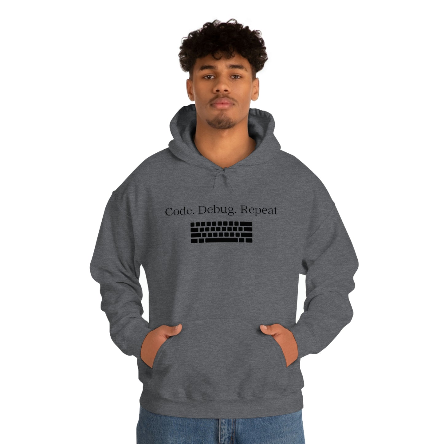Wrap Yourself in Style and Functionality with Our Code.Debug.Repeat Unisex Heavy Blend™ Hooded Sweatshirt
