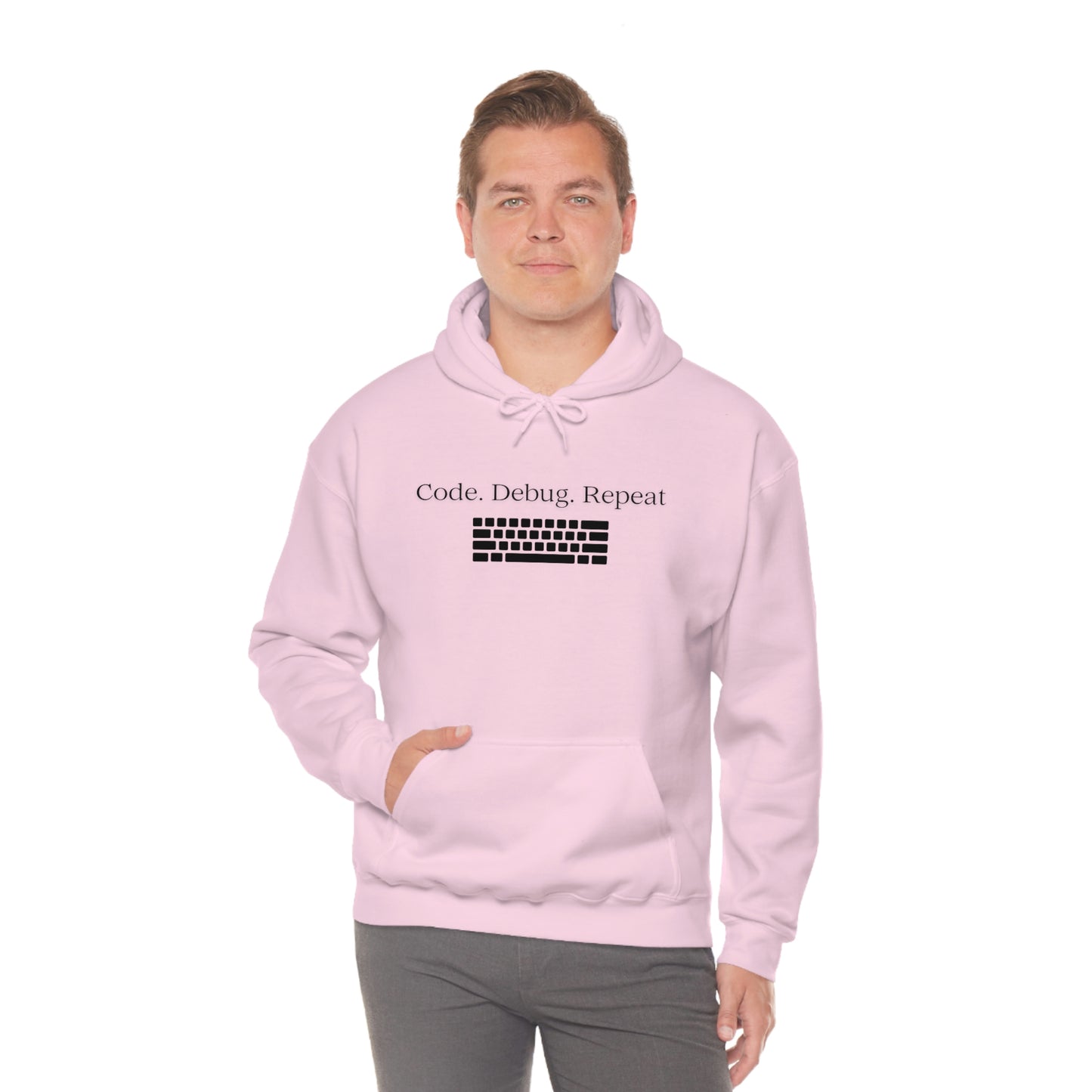 Wrap Yourself in Style and Functionality with Our Code.Debug.Repeat Unisex Heavy Blend™ Hooded Sweatshirt