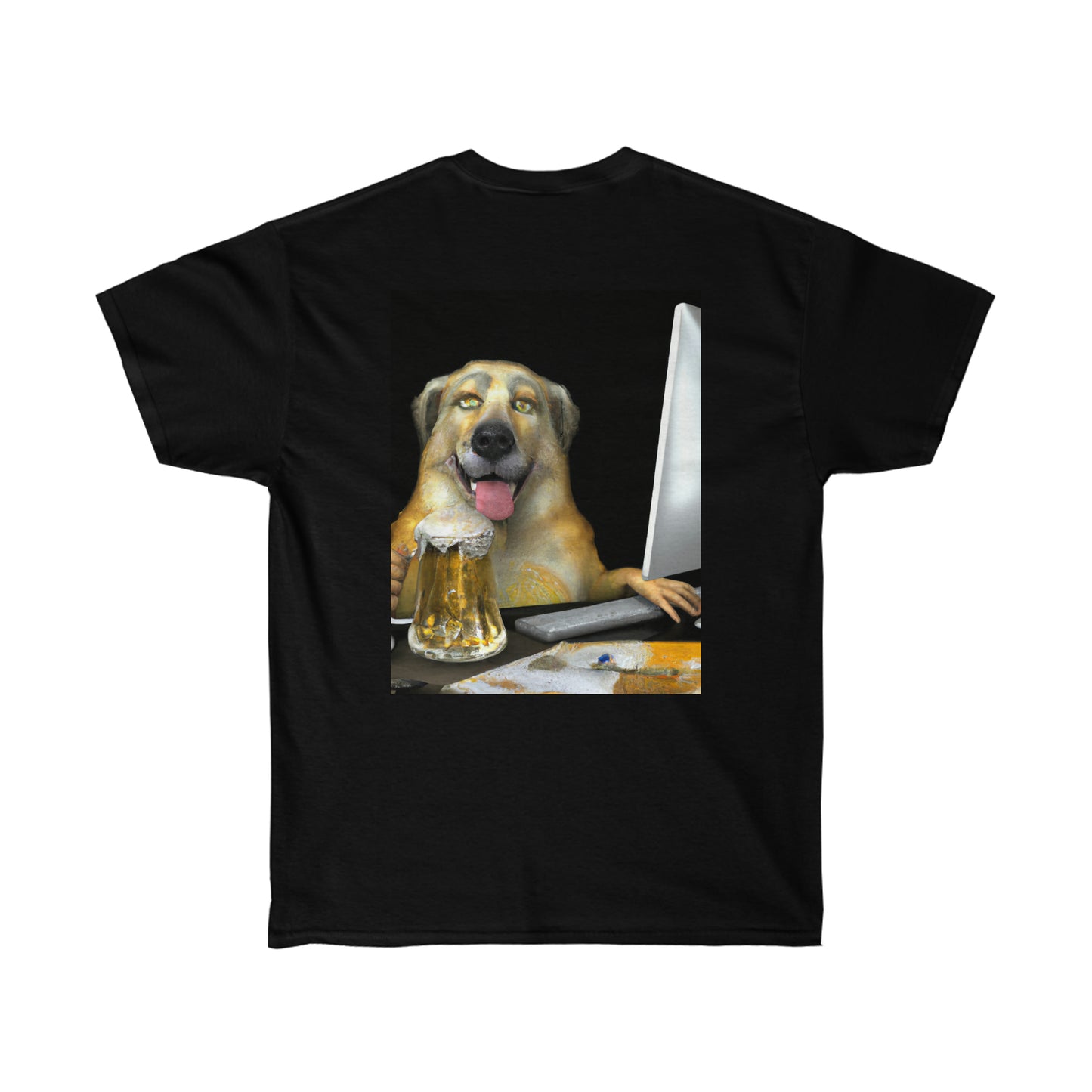 A Comfortable Tee Dog Drinking Beer Unisex Ultra Cotton Tee