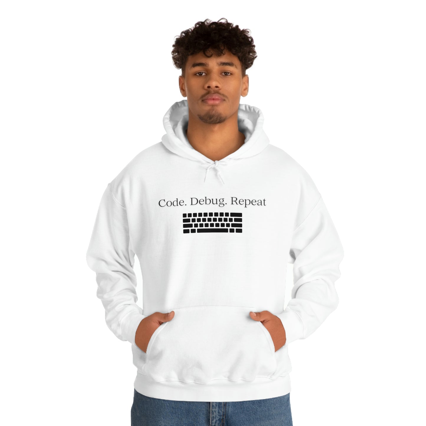 Wrap Yourself in Style and Functionality with Our Code.Debug.Repeat Unisex Heavy Blend™ Hooded Sweatshirt