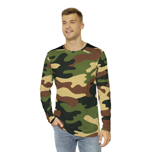 A nice Shirt for Men's Long Sleeve AOP Shirt black green Men Adult Camouflage Men's  - Tiger Stripe Jungle Camouflage