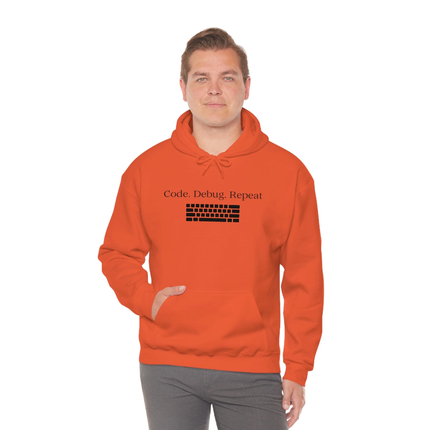 Wrap Yourself in Style and Functionality with Our Code.Debug.Repeat Unisex Heavy Blend™ Hooded Sweatshirt