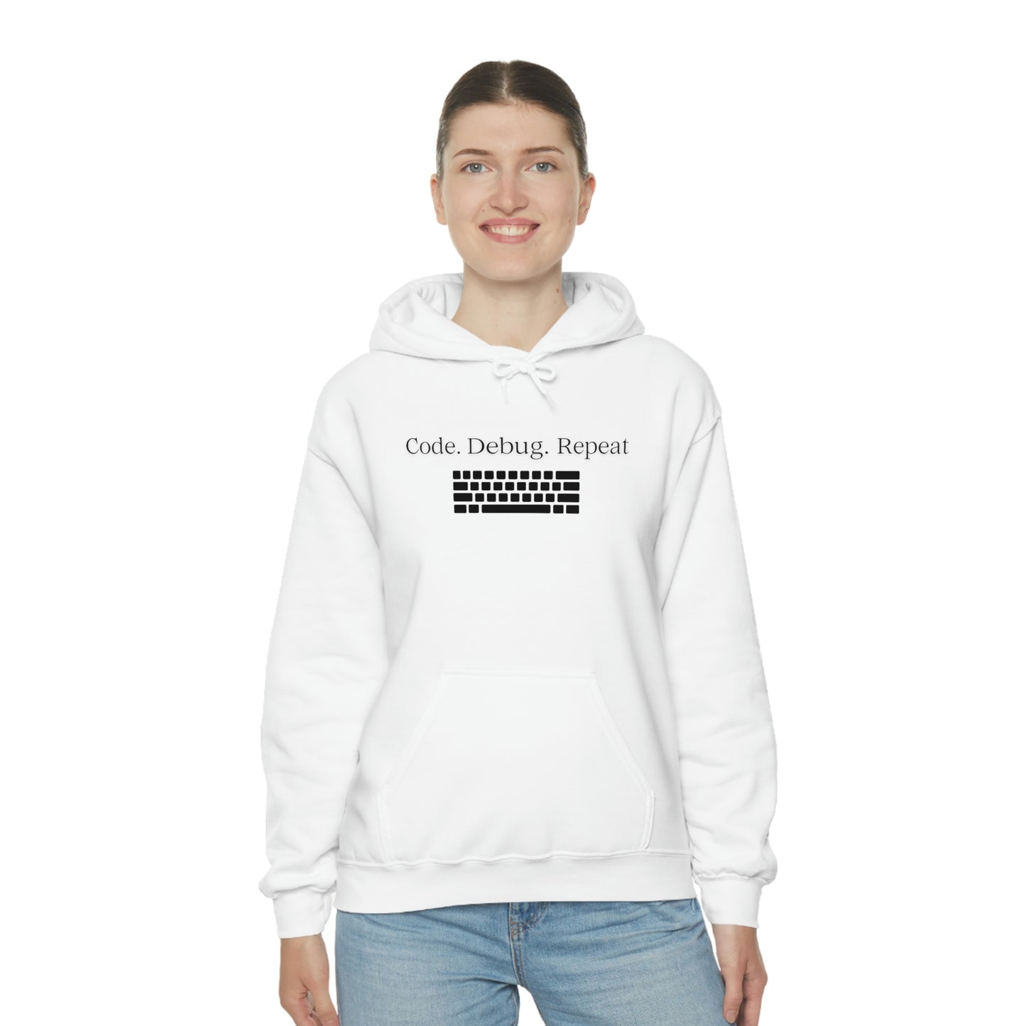 Wrap Yourself in Style and Functionality with Our Code.Debug.Repeat Unisex Heavy Blend™ Hooded Sweatshirt
