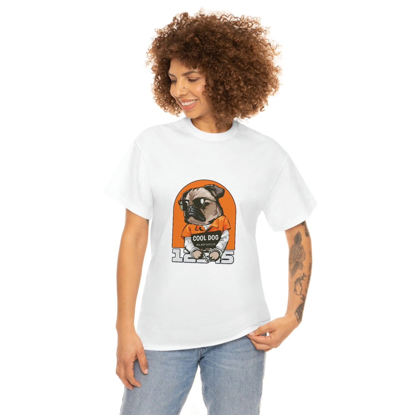 A Tee Shirt, R-Shirt for Women and Men Cool Dog Tee Unisex Heavy Cotton Tee