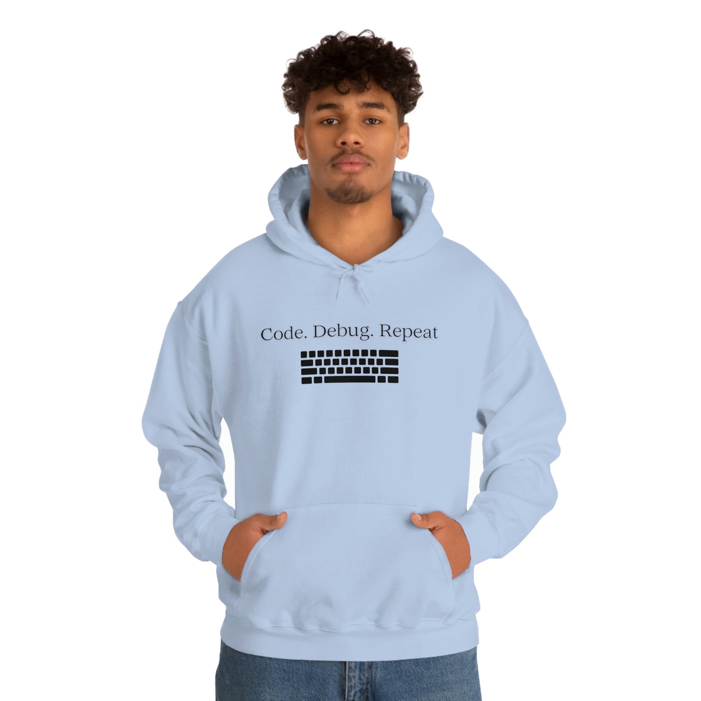 Wrap Yourself in Style and Functionality with Our Code.Debug.Repeat Unisex Heavy Blend™ Hooded Sweatshirt
