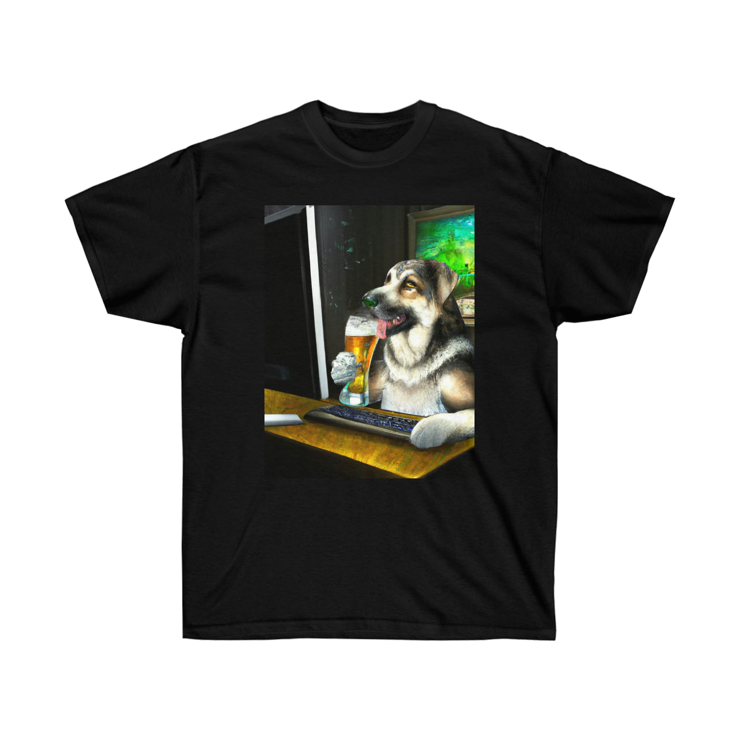 A Comfortable Tee Dog Drinking Beer Unisex Ultra Cotton Tee
