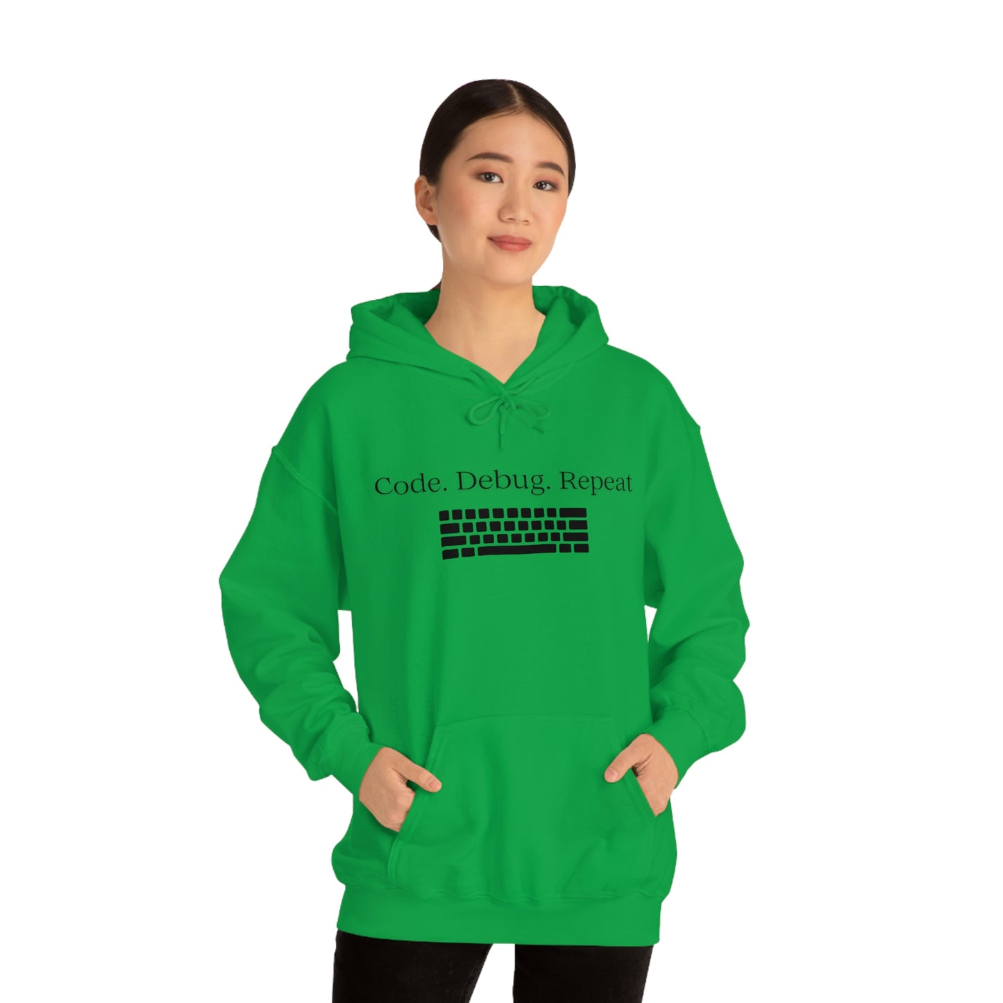 Wrap Yourself in Style and Functionality with Our Code.Debug.Repeat Unisex Heavy Blend™ Hooded Sweatshirt
