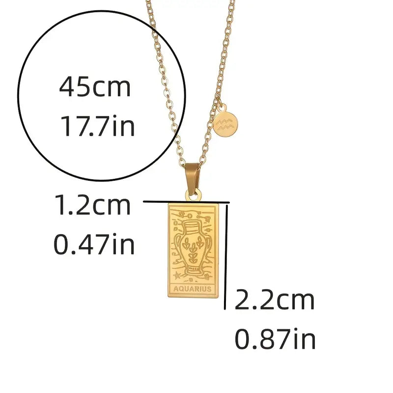 Stylish Zodiac Necklace: Get Creative with Pattern Square Brand's Stainless Steel Pendant!