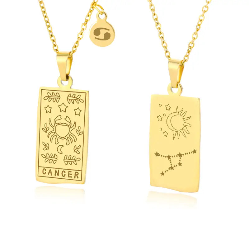 Stylish Zodiac Necklace: Get Creative with Pattern Square Brand's Stainless Steel Pendant!