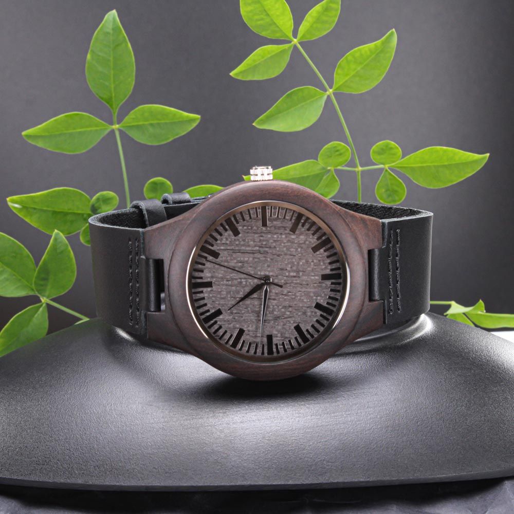 A great Timeless Elegance: The Engraved Wooden Watch - The Perfect Gift for Your Special Guy's Bold Style and Everyday